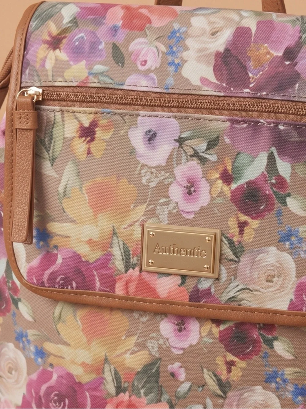 Floral Clear-Panel Backpack in Pink Multi by Unknown